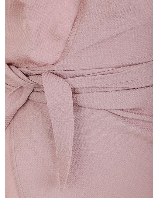 Rick Owens Pink Waffle-Effect Wrap Blouse