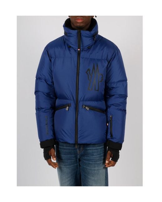 Moncler Blue Verdons Logo-Appliqué Hooded Down Jacket for men