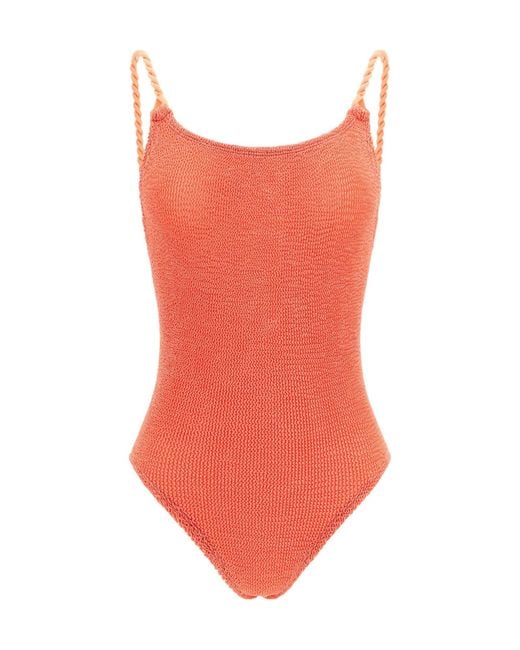 Hunza G Red Camille Original Crinkle Swimsuit
