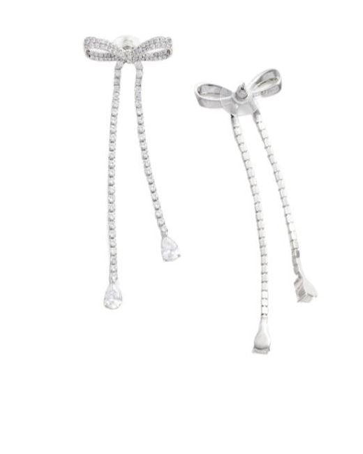 Self-Portrait White Crystal Bow Dangle Earring