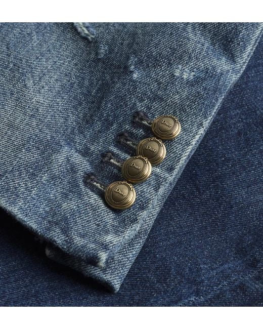 Dior Blue Cropped-Fit Bar Jacket for men