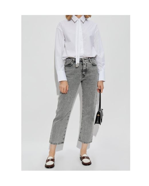 Fabiana Filippi White Long Sleeved Tied-Fasten Shirt