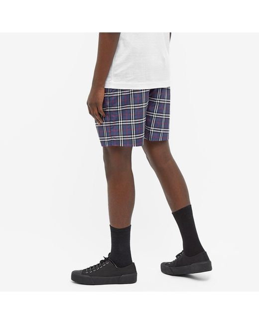 Burberry Blue Check Drawcord Swim Shorts for men