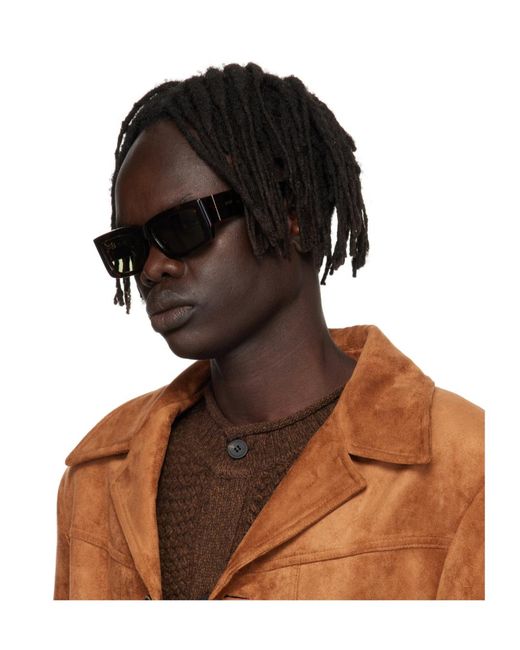 Retrosuperfuture Green Rectangle Frame Sunglasses for men