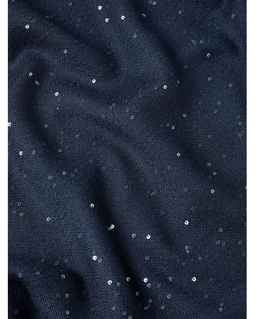 Brunello Cucinelli Blue Fringed Scarf
