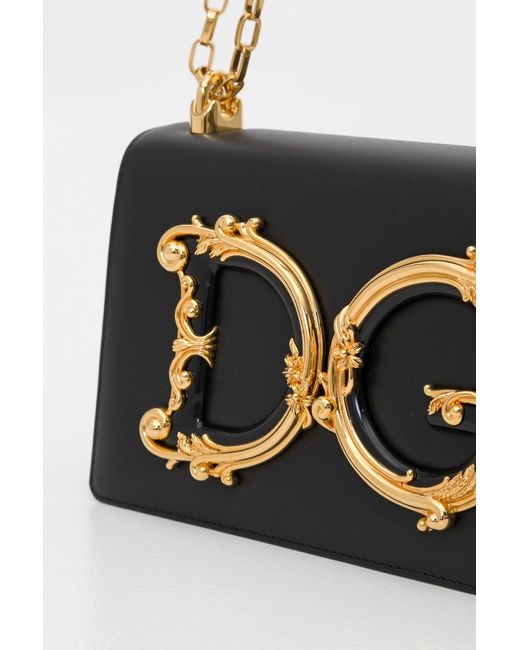 Dolce & Gabbana Black Dg Chain Crossbody Bag