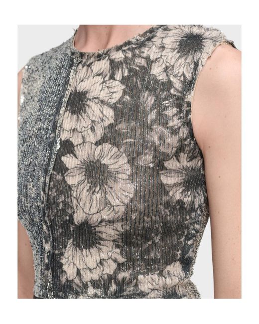 Maison Margiela Gray Sequined Sleeveless Top