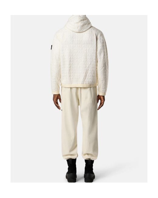 Stone Island White Padded Hooded Jacket for men