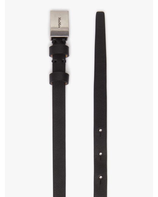Max Mara White Logo Engraved Belt