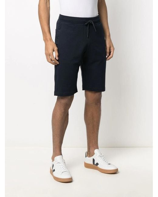 Paul & Shark Blue Logo-Print Drawstring Shorts for men