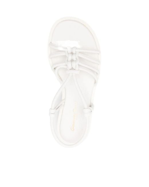Gianvito Rossi White Round-Toe Platform Sandals