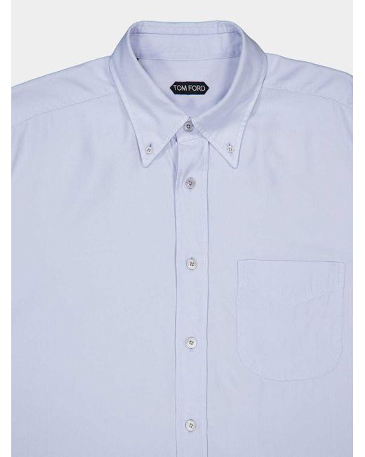 Tom Ford Blue Long-Sleeved Button-Up Shirt for men