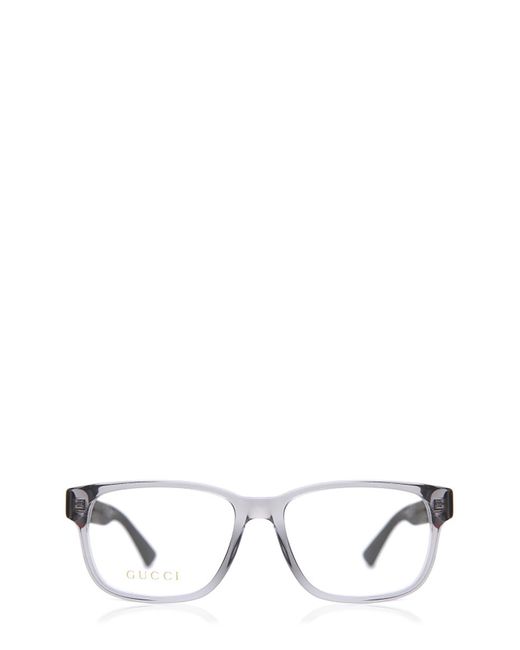 Gucci White Eyewear Rectangular Frame Glasses for men
