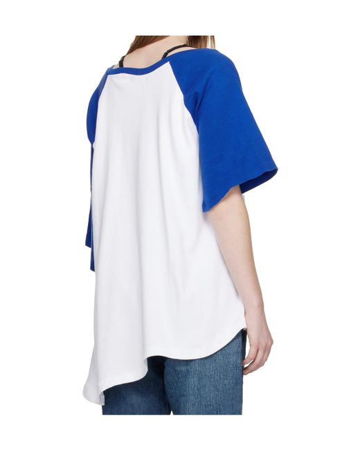 Undercover Blue Asymmetrical Short-Sleeved T-Shirt