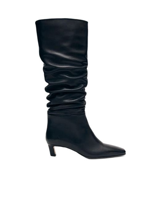 Alohas Blue Kalila Square Toe Knee-High Boots