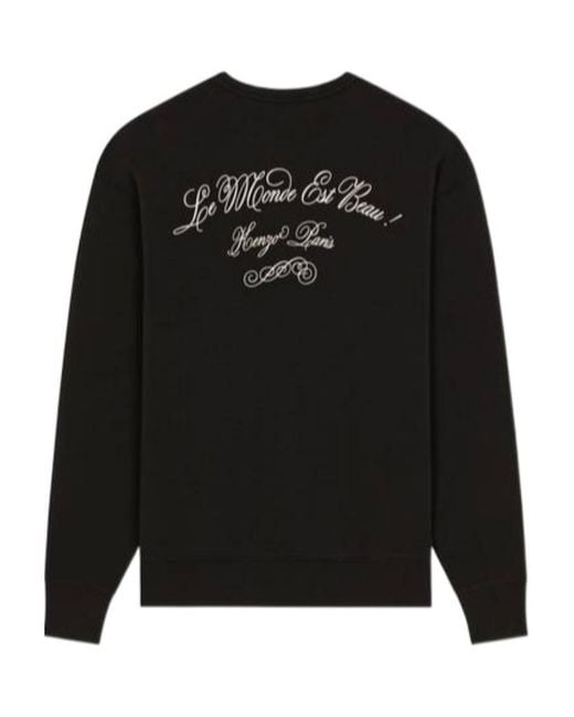 KENZO Black Long-Sleeved Crewneck Sweatshirt for men