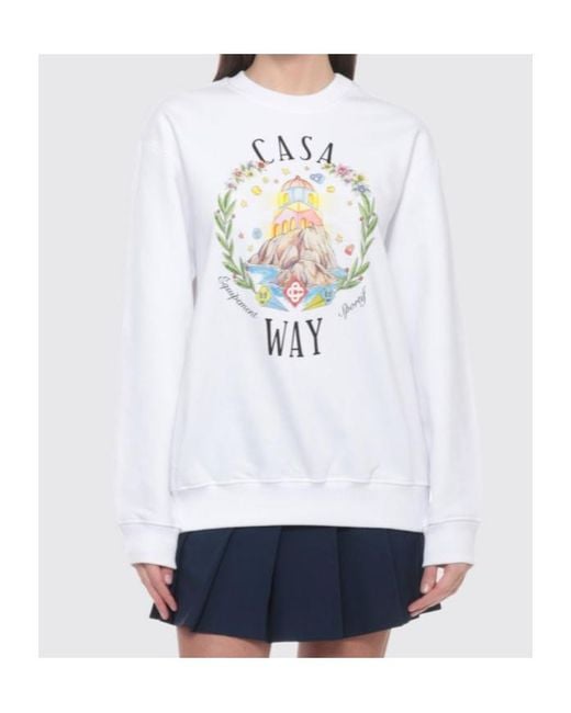 Casablanca White Casa Way Mountain Cotton Sweatshirt