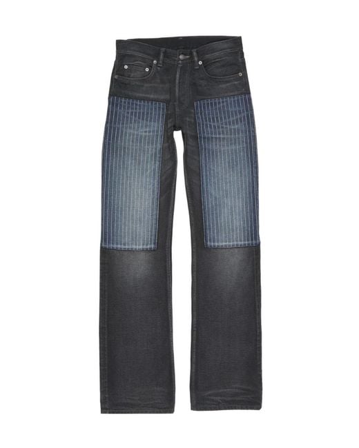 Acne Blue Paneled Regular Jeans for men