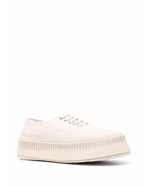 Jil Sander Natural Ribbed Chunky Sole Sneakers
