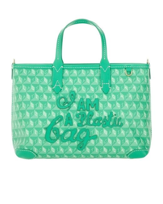 Anya Hindmarch Green Double Handle Shoulder Bag