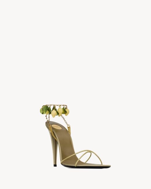 Saint Laurent Metallic Mon Cheri Chain Sandal
