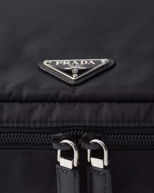 Prada Black Large Re-Nylon Zipper Pouch for men