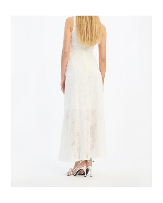 ROTATE BIRGER CHRISTENSEN White Mesh Maxi Dress