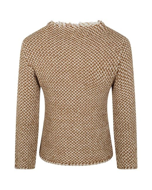 Baserange Brown Round Neck Jacket