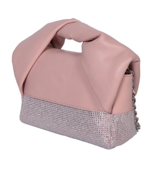 J.W. Anderson Pink Jw Anderson Crystal Embellishment Small Twister Tote Bag
