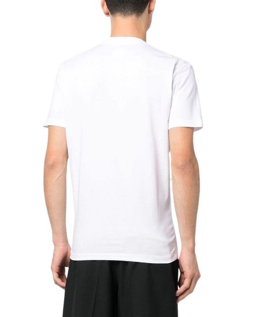 DSquared² White Logo-Studded Short-Sleeve T-Shirt for men