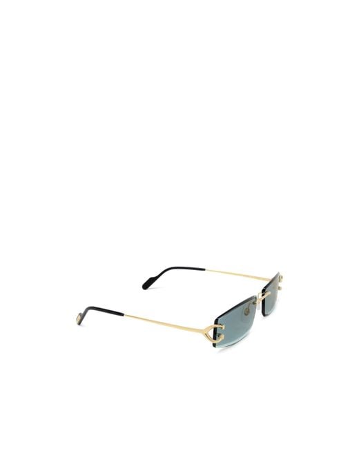 Cartier Blue Rectangular-Frame Sunglasses for men
