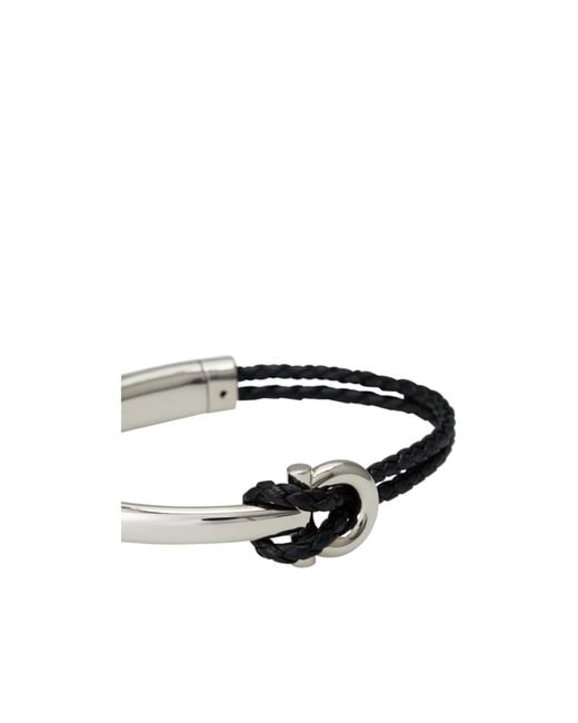 Ferragamo White Ferragamo Logo-Engraved Bracelet for men