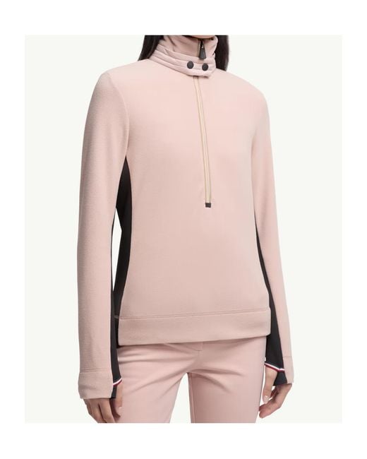 Moncler Pink Half-Zip Sweatshirt