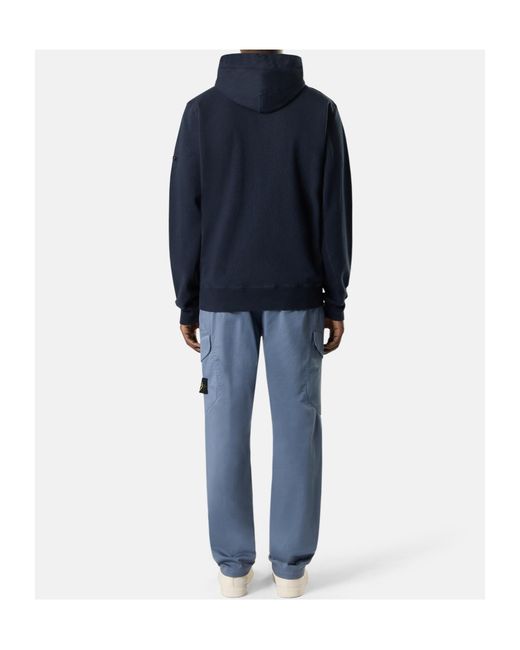 Stone Island Blue Regular Fit Cargo Trousers With Snap Pockets for men
