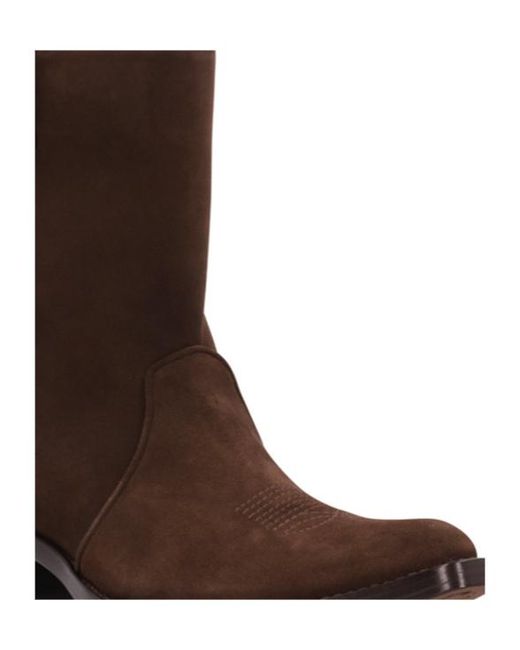 Khaite Brown Clive Pointed-Toe Ankle Boots