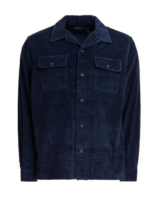 Polo Ralph Lauren Blue Patch-Pockets Long Sleeve Shirt for men