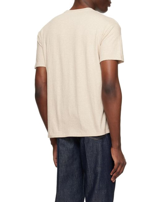 Auralee Blue Seamless Round-Collar T-Shirt for men
