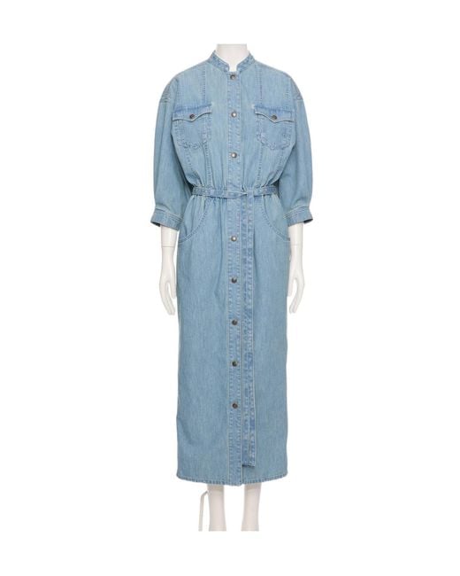 Valentino Blue Long-Sleeved Dress