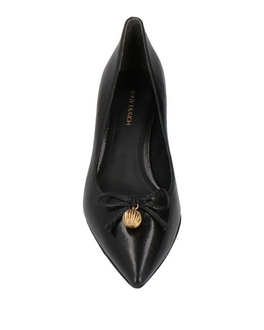 Tory Burch Black Pointed-Toe Leather High Heels