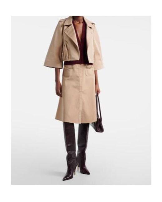 Dorothee Schumacher Natural Luxury Layer Belted Cotton-Blend Midi Skirt