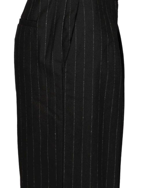 Forte_forte Black Pinstriped Sartorial Pants