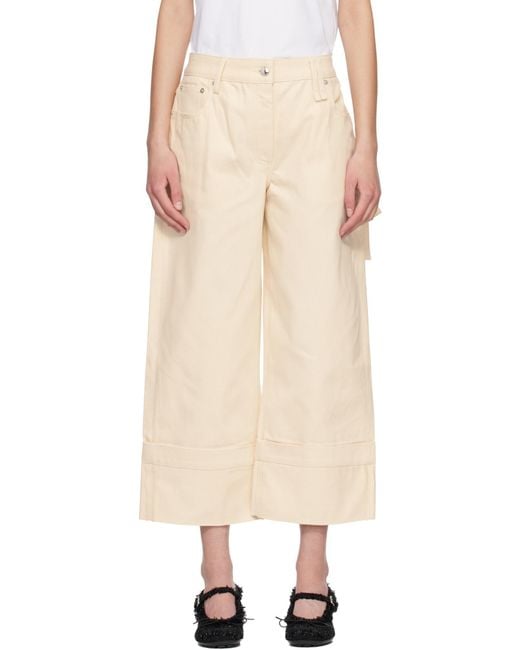 Simone Rocha White Straight-Leg Bow-Tie Jeans