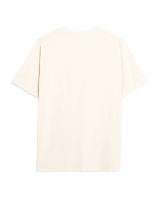 Maison Kitsuné White Maison Kitsuné Fox Embroidered Crewneck T-Shirt for men