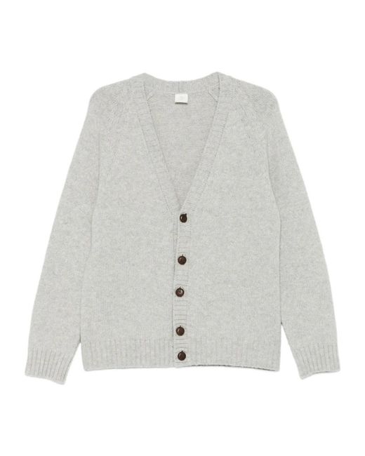 Eleventy Gray Button-Up Wool Cardigan for men