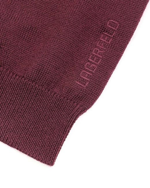 Karl Lagerfeld Purple Long-Sleeved Knitted Pullover for men
