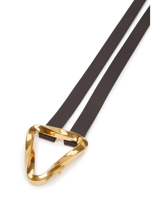 Bottega Veneta White Triangle Buckle Belt