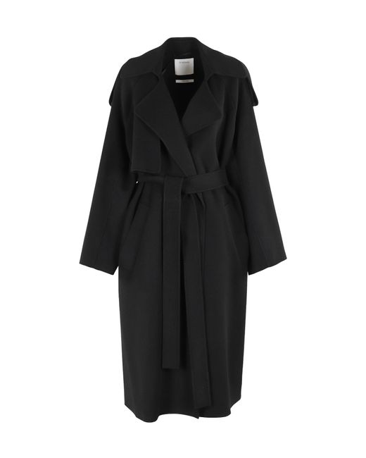 Sportmax Black Lapel Long Sleeve Coat