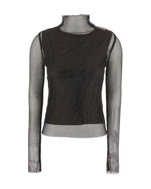 Sportmax Black Gerarda Embellished Long-Sleeved Top