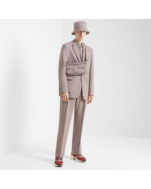 Fendi Brown Single-Breasted Houndstooth Blazer for men