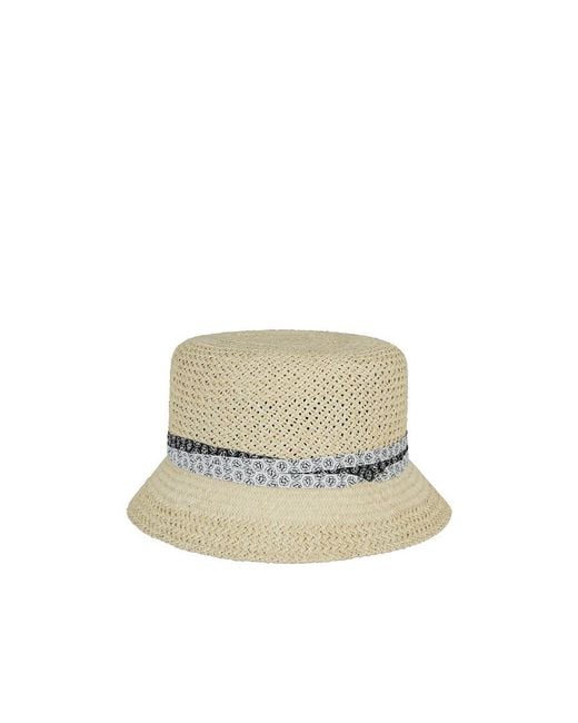 Maison Michel White Mini Kendall Interwoven Hat